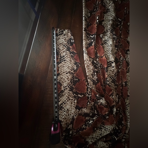 Mango Snake Print Maxi Shirt Dress V-Neck Long Sleeve - Picture 7 of 12